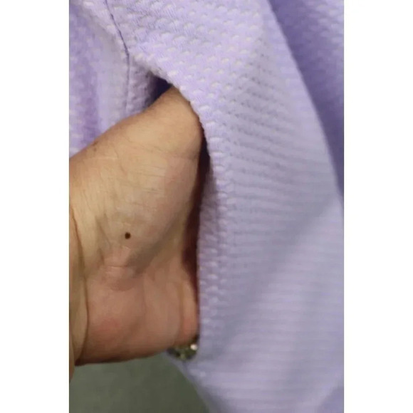 Pink K Women's Purple Full Zip Embroidered Pajama Gown-Medium-Pockets - Picture 11 of 11